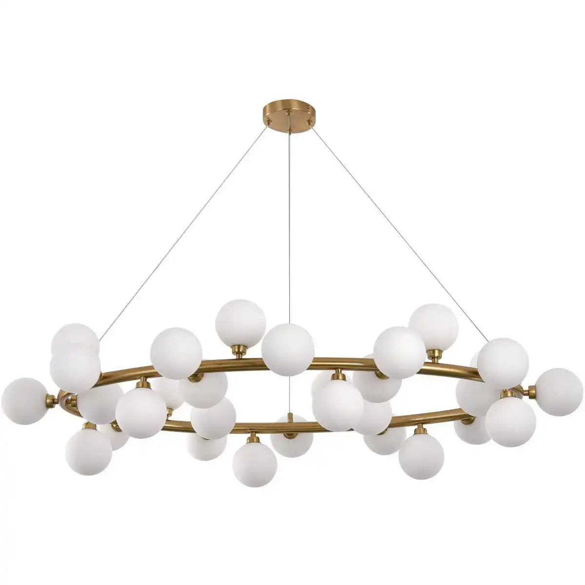Hängelampe Elite Weißgold Messing rund 100CM - HomeDesign Knaus