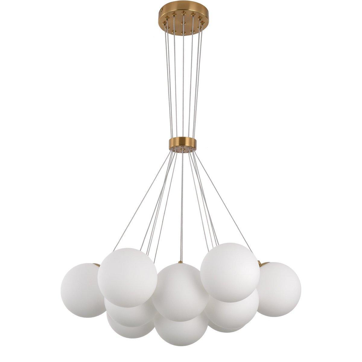 Hängelampe Jenna Weißgold 13-flammig Messing - HomeDesign Knaus