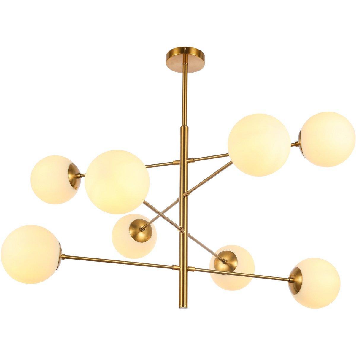 Hängelampe Nepal Weißgold 8-flammig Messing - HomeDesign Knaus