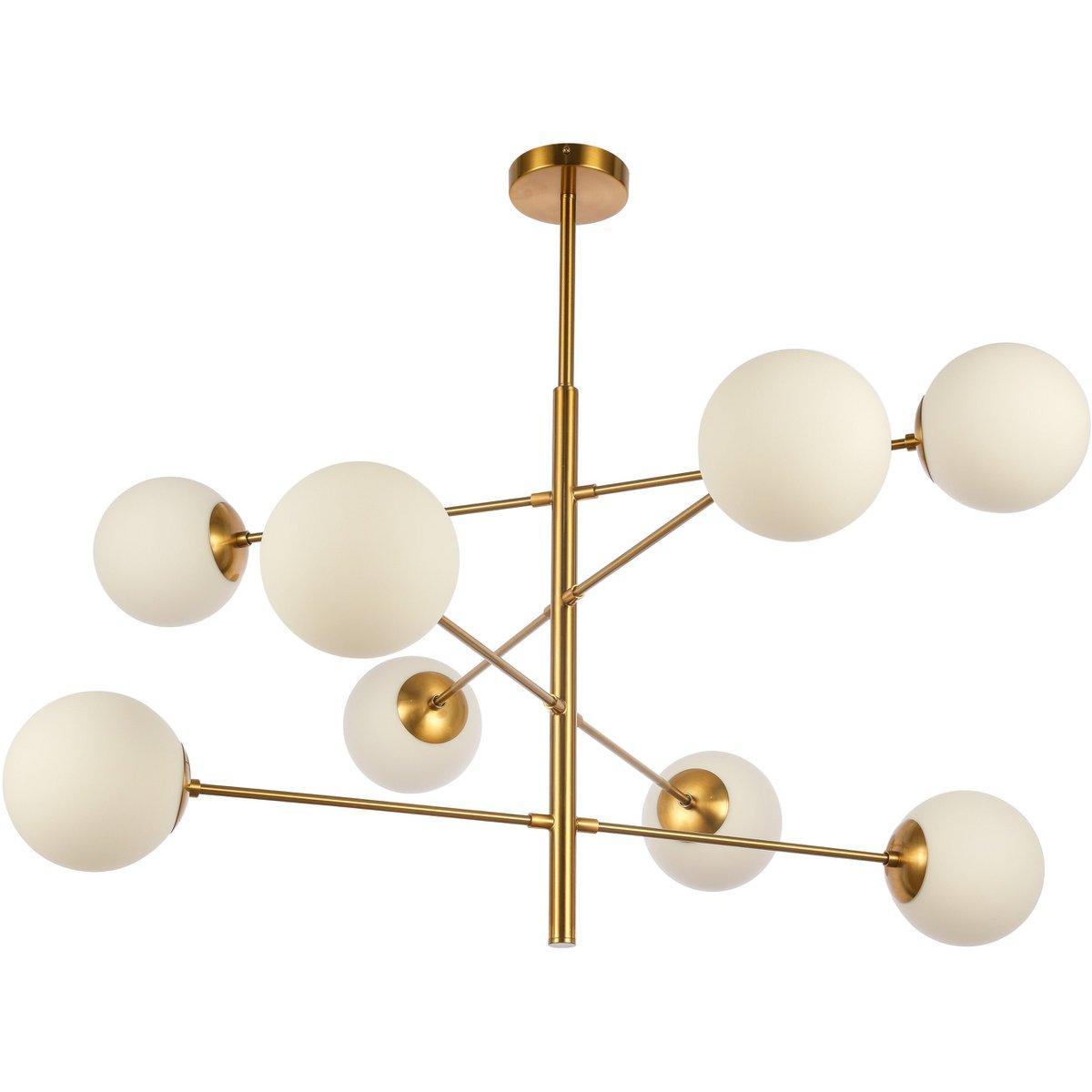 Hängelampe Nepal Weißgold 8-flammig Messing - HomeDesign Knaus