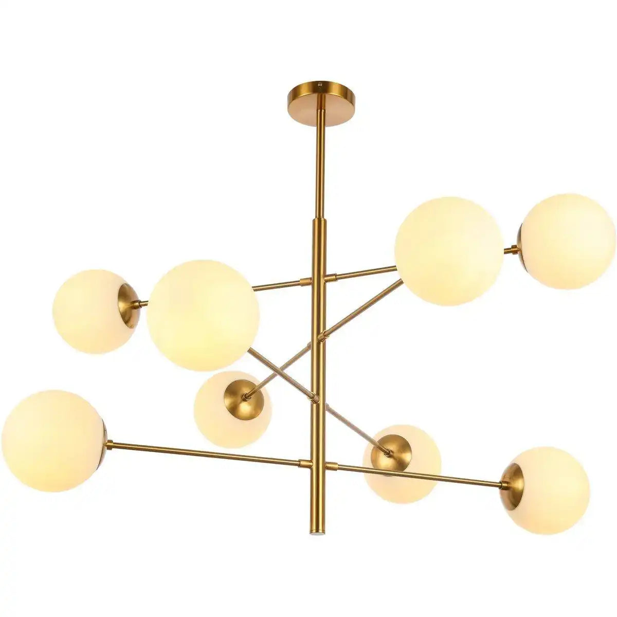 Hängelampe Nepal Weißgold 8-flammig Messing - HomeDesign Knaus