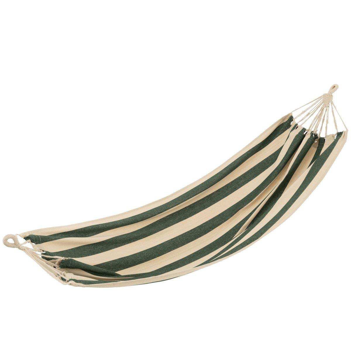 Hängematte Wide Stripes Baumwolle/Polyester Dunkelgrün/Ecru - HomeDesign Knaus