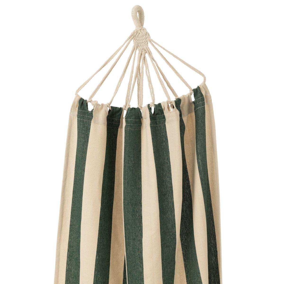 Hängematte Wide Stripes Baumwolle/Polyester Dunkelgrün/Ecru - HomeDesign Knaus