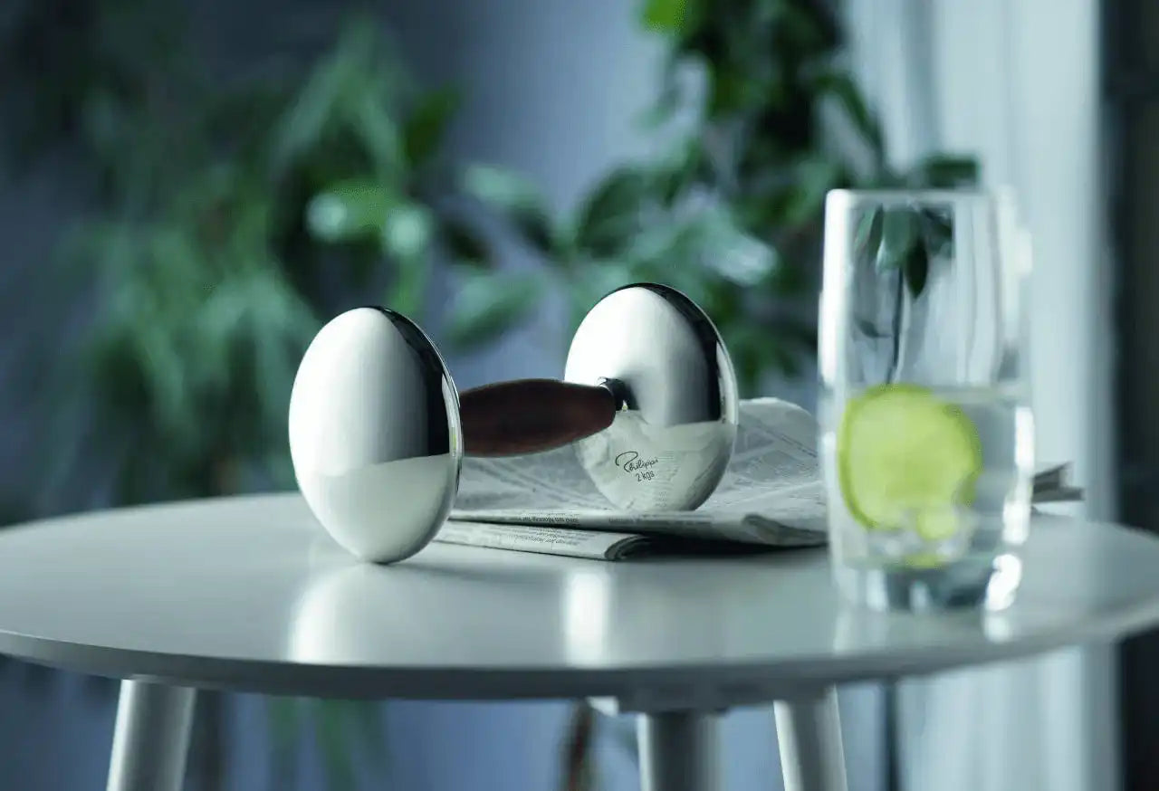 Hantel Büro hochpoliert Rosenholzgriffen Skulptur Unikat - HomeDesign Knaus