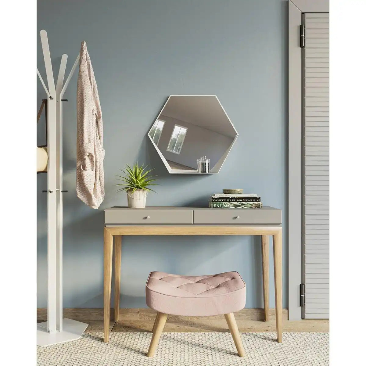 Hive Wandspiegel mit Ablage Hexagon-Spiegel Industie - HomeDesign Knaus
