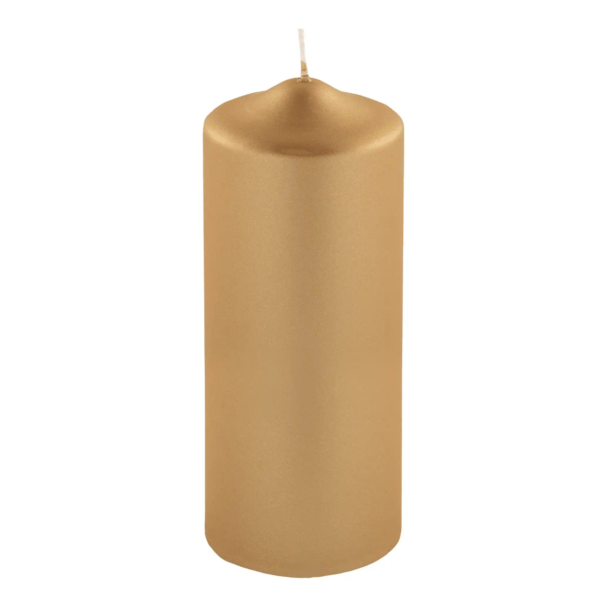 Hochwertige Candle Altarkerze getaucht Stumpenkerze metallic Gold - HomeDesign Knaus