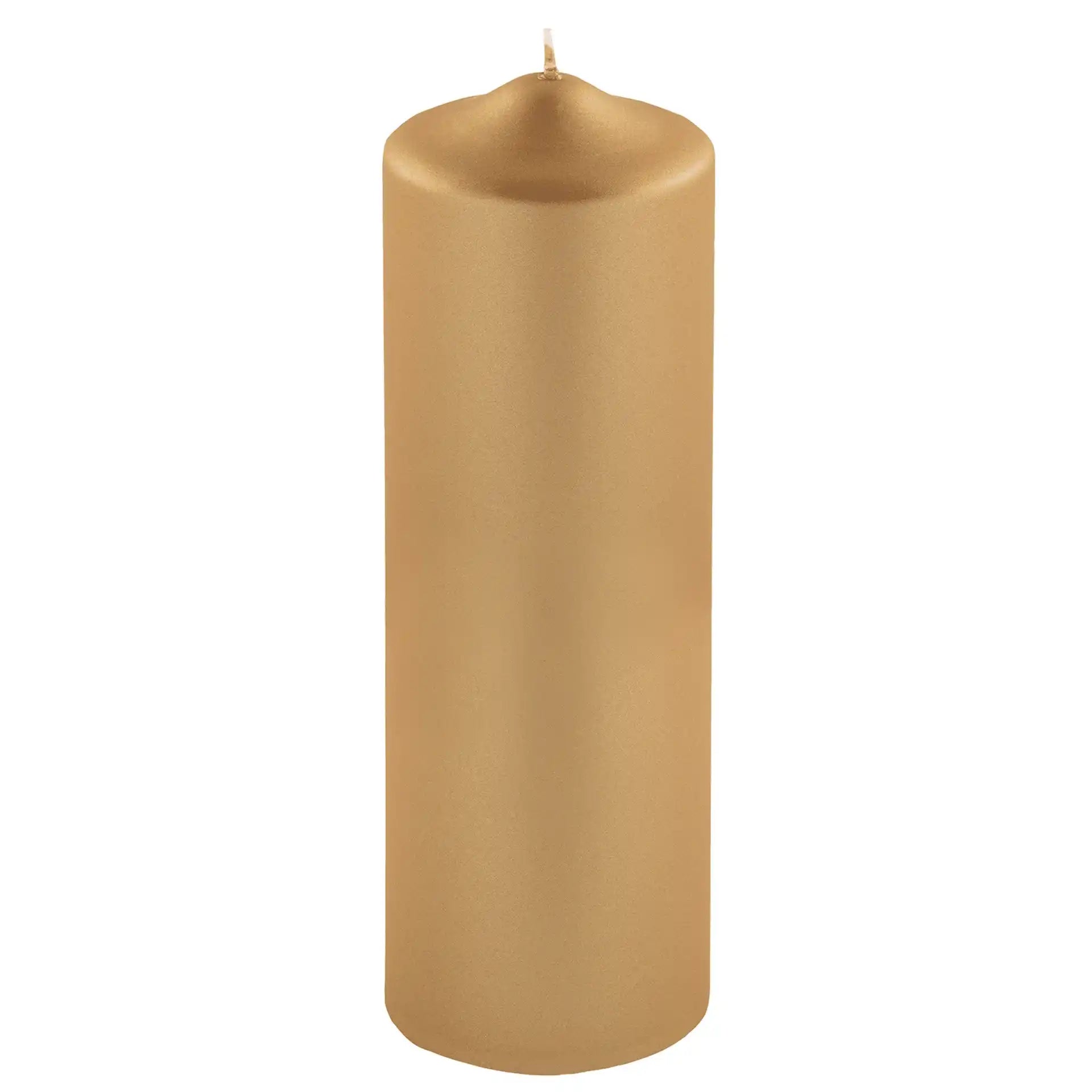 Hochwertige Candle Altarkerze getaucht Stumpenkerze metallic Gold - HomeDesign Knaus