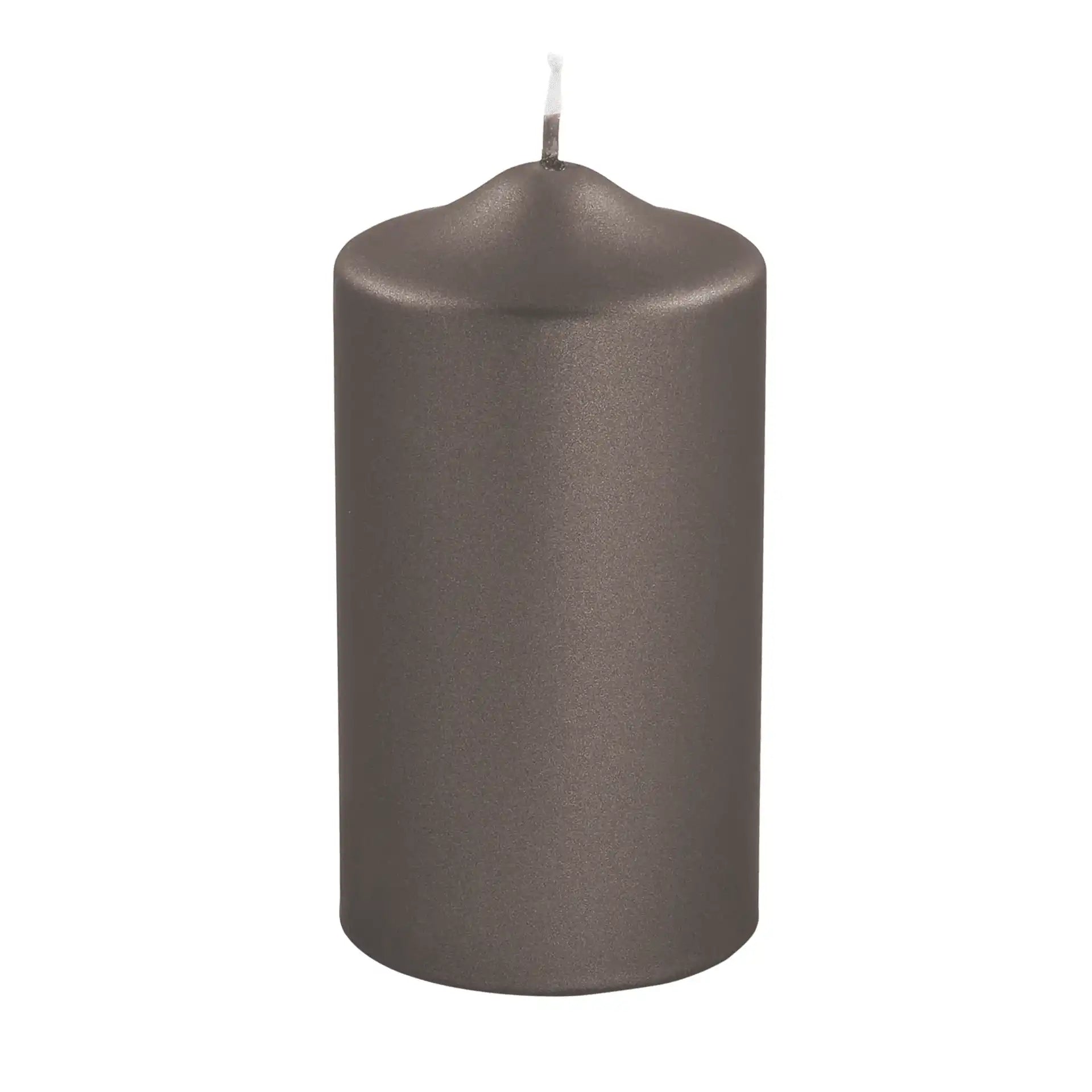 Hochwertige Candle Altarkerze getaucht Stumpenkerze metallic Mocca - HomeDesign Knaus