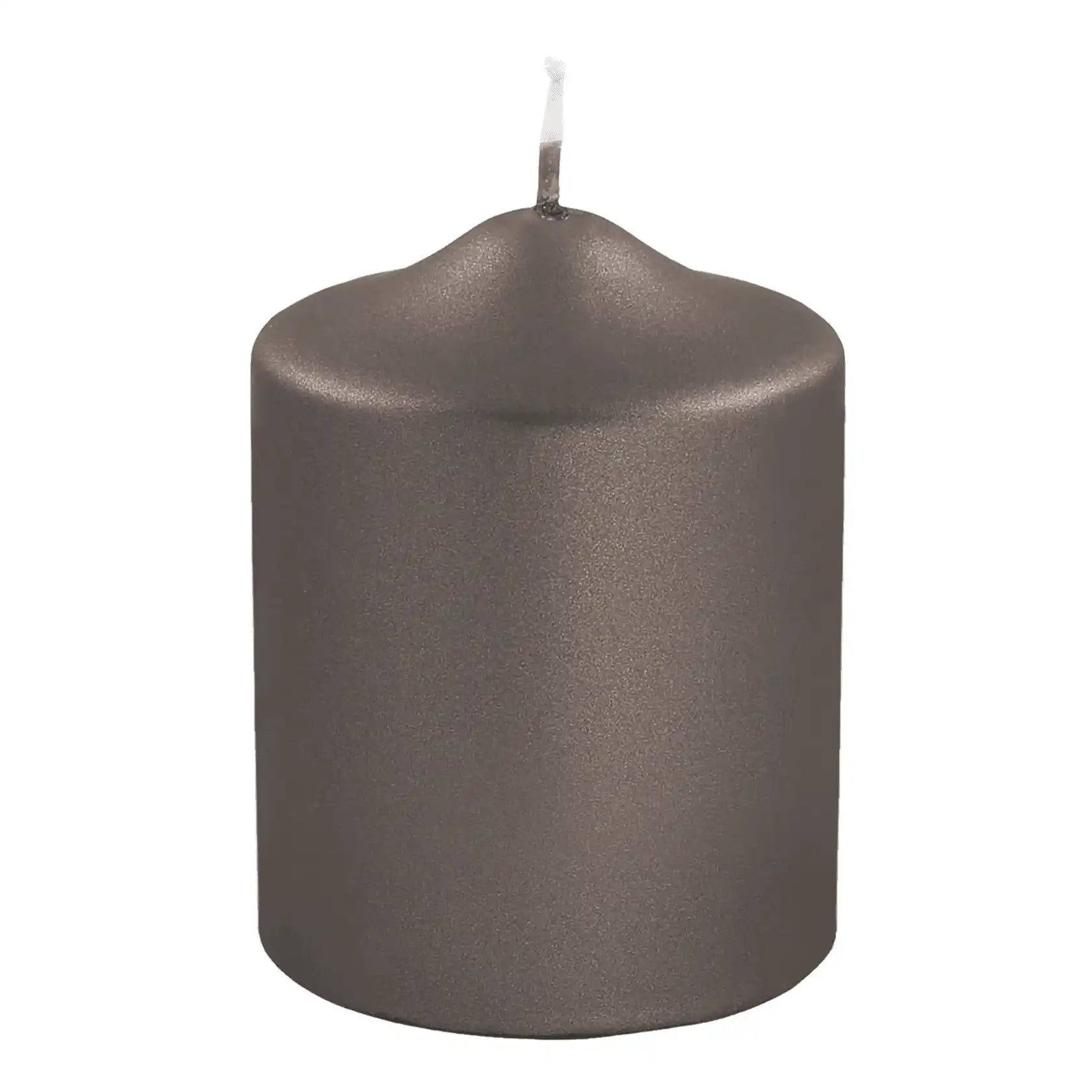 Hochwertige Candle Altarkerze getaucht Stumpenkerze metallic Mocca - HomeDesign Knaus