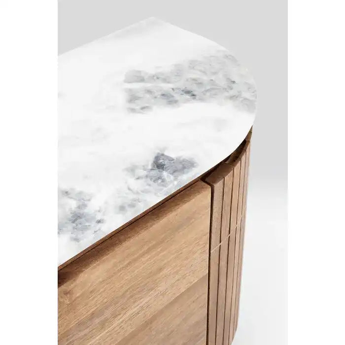 Hochwertige Massivholz Sideboard Grace Handarbeit Naturstein Marmor Stein 160 cm - HomeDesign Knaus