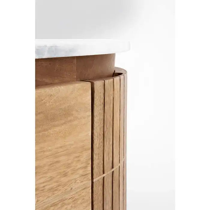 Hochwertige Massivholz Sideboard Grace Handarbeit Naturstein Marmor Stein 160 cm - HomeDesign Knaus