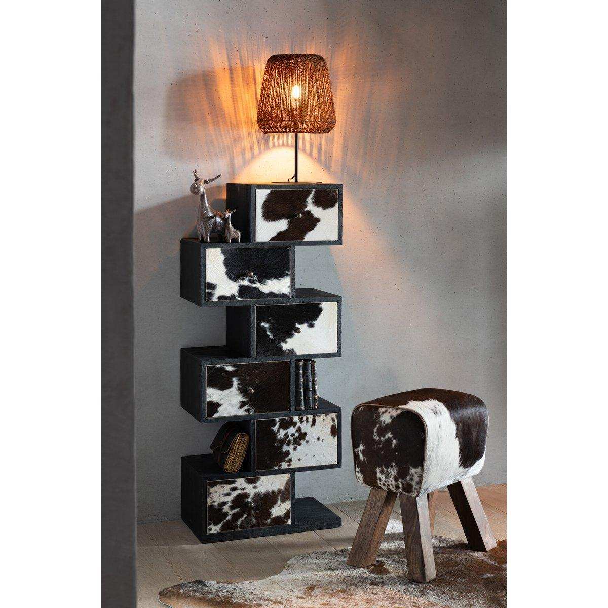 Hocker Kuh Mangoholz Fell Sitzhocker - HomeDesign Knaus
