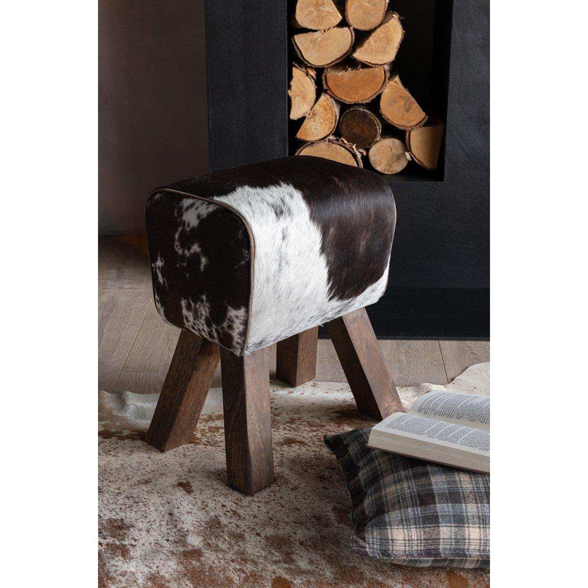 Hocker Kuh Mangoholz Fell Sitzhocker - HomeDesign Knaus