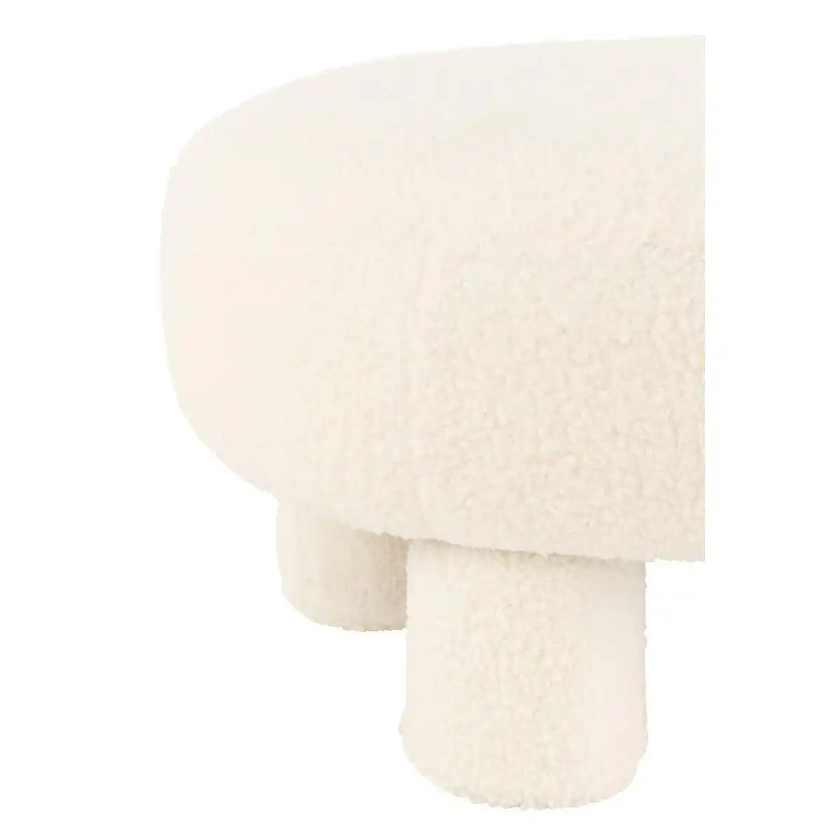 Hocker Runde Teddyfüße Bouclé Weiß - HomeDesign Knaus