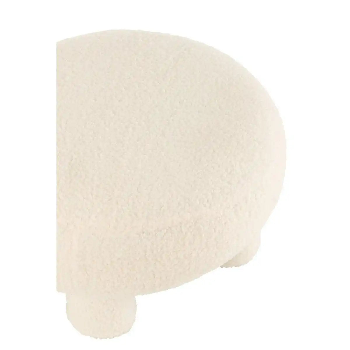 Hocker Runde Teddyfüße Bouclé Weiß - HomeDesign Knaus