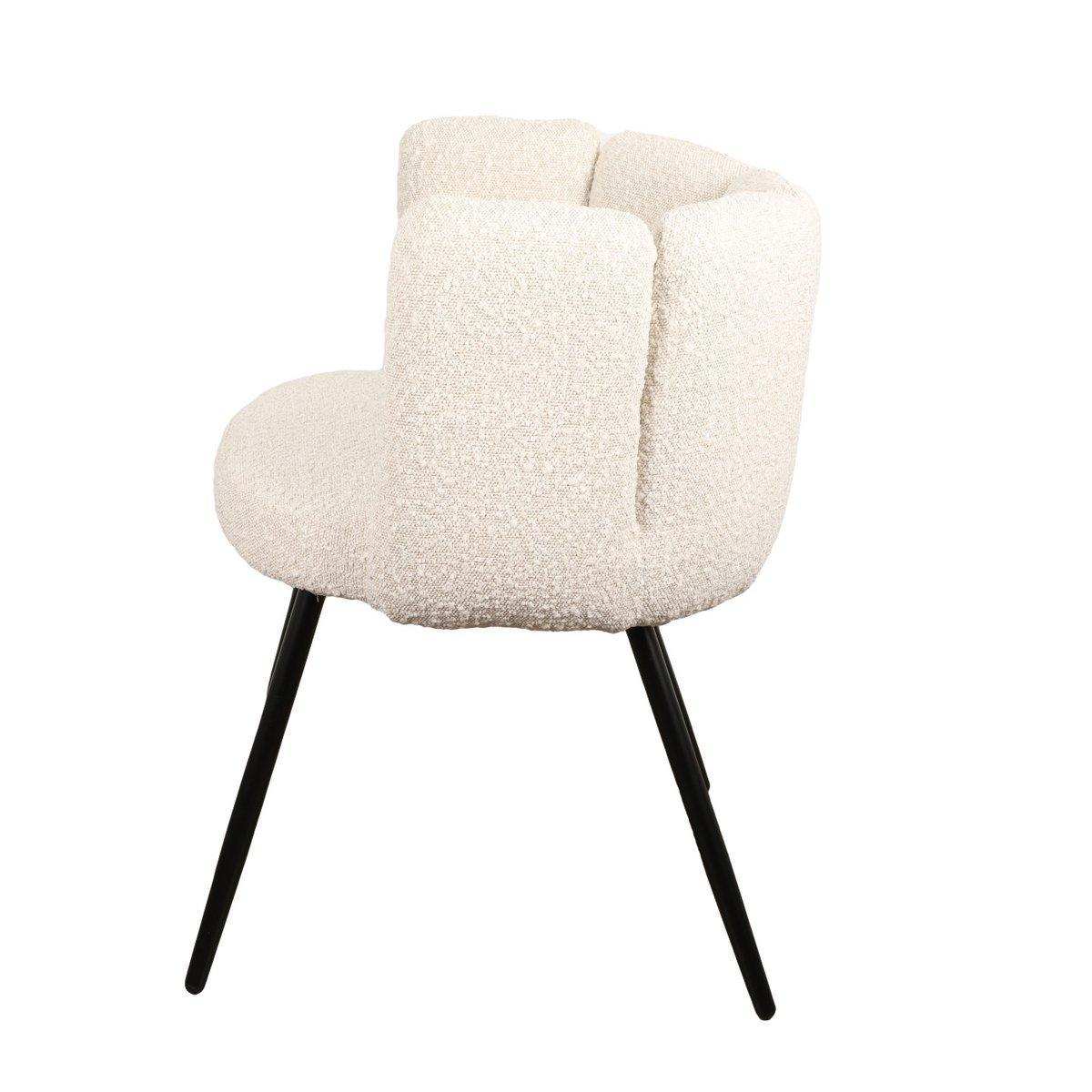 Hoher fünf Stuhl, weiße Perle (Boucle) (2er-Set) - HomeDesign Knaus