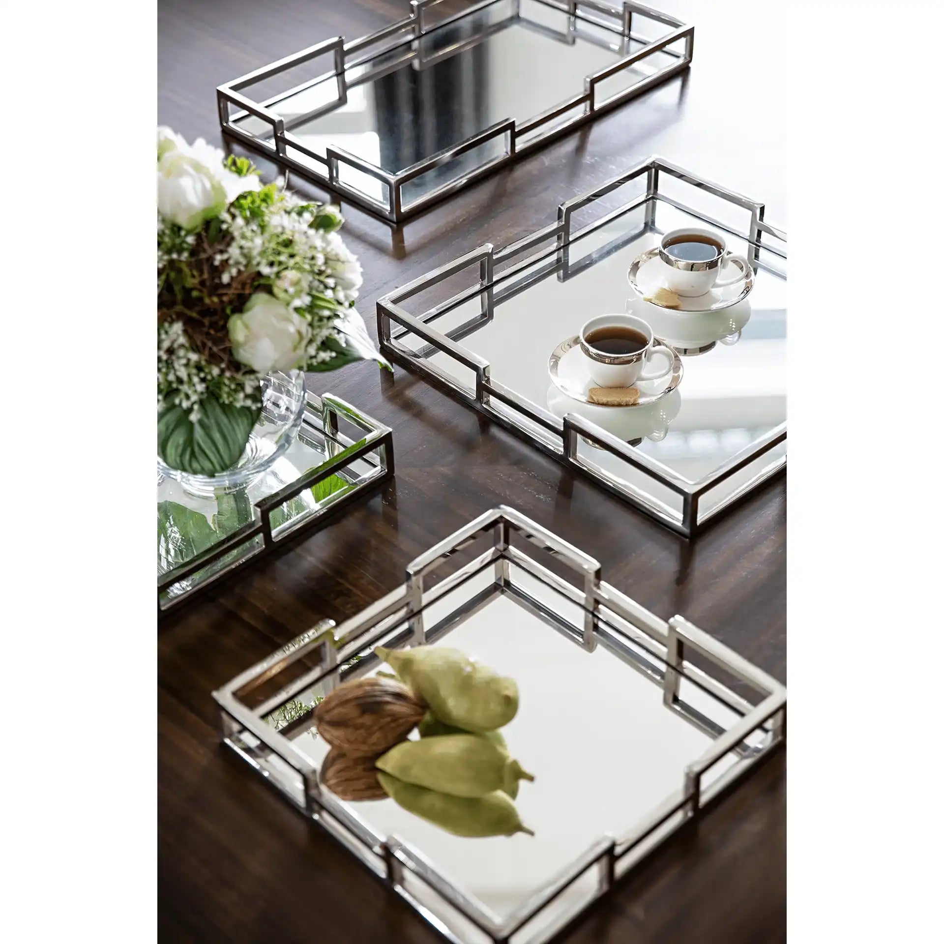 HOMMAGE Tablett Serviertablett Edelstahl Hochglanz poliert Spiegel - HomeDesign Knaus