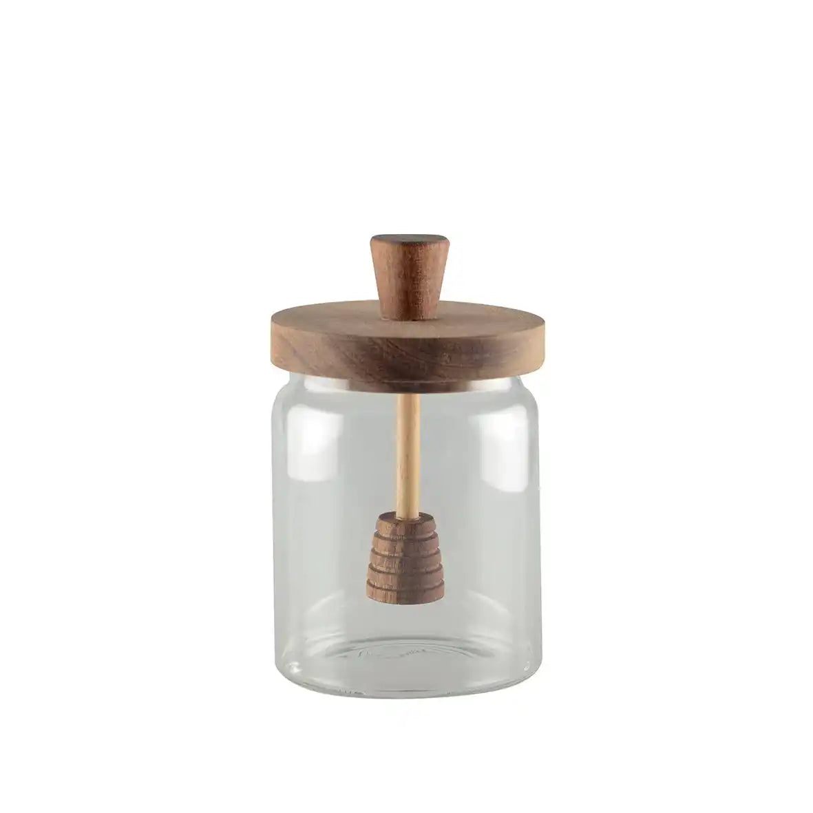 Honigglasglas mit Holzabdeckung - HomeDesign Knaus