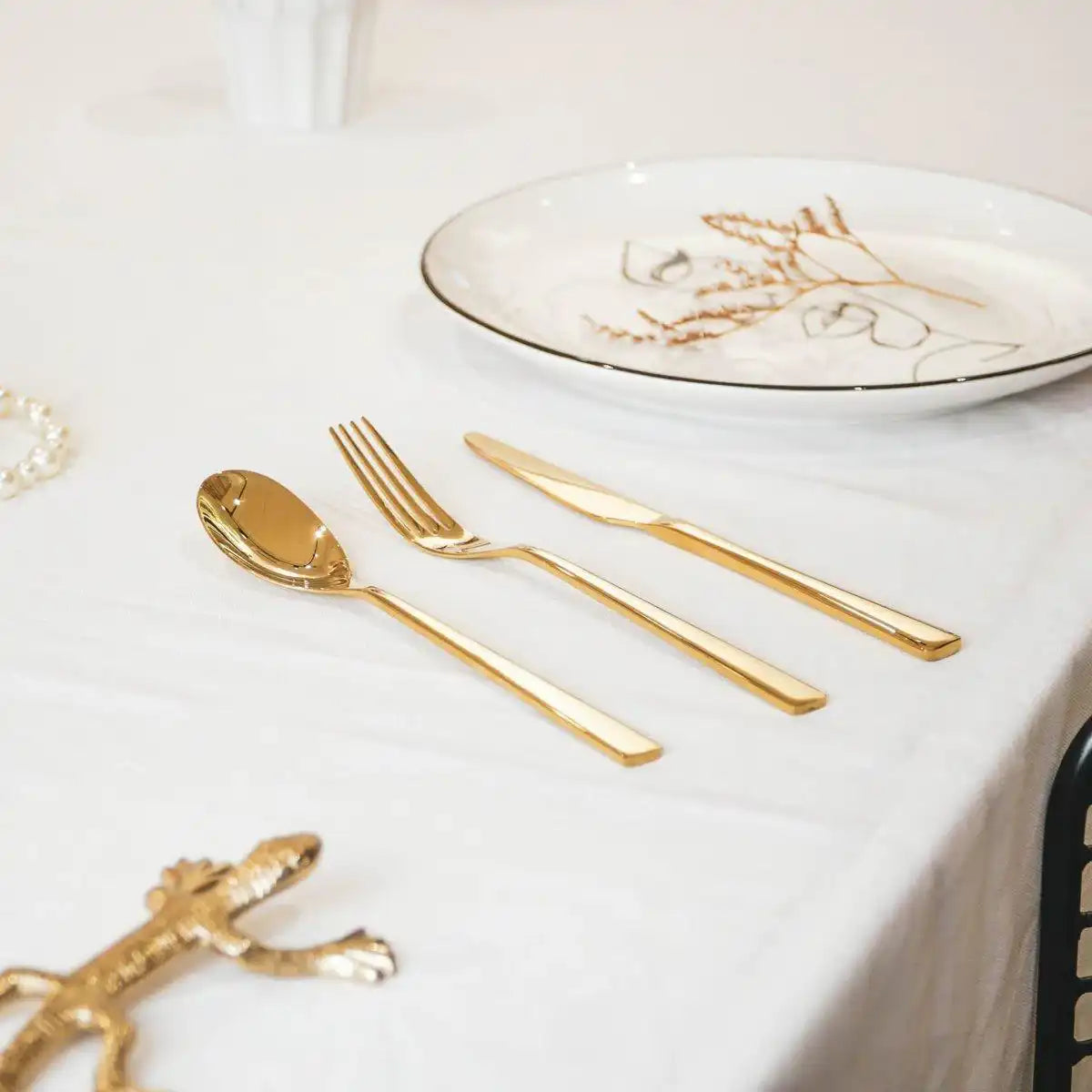 Housevitamin Besteck Edelstahl - Gold - 12er-Set - HomeDesign Knaus