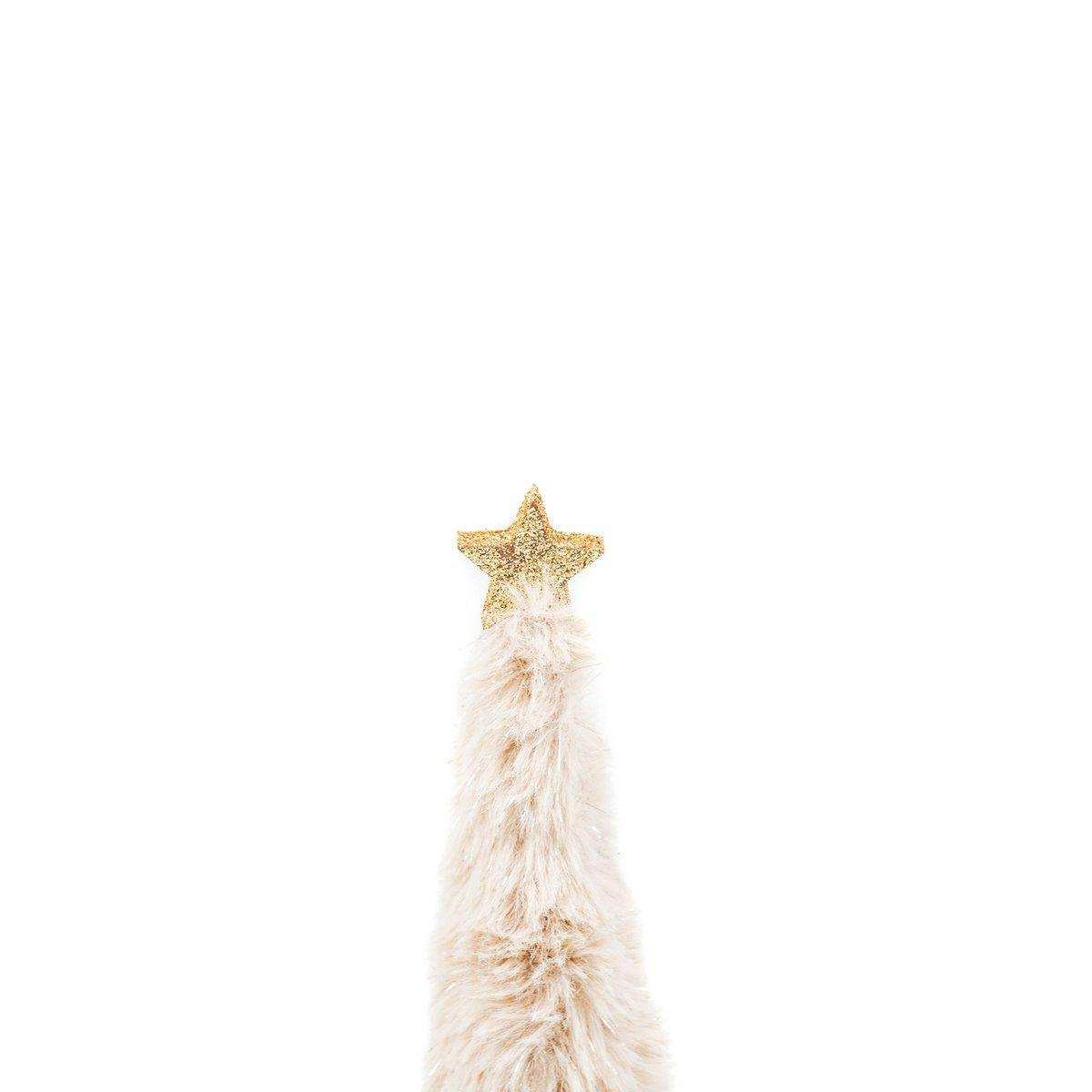 Housevitamin Fuzzy Weihnachtsbaum – Beige – 4,5 x 4,5 x 17,5 cm - HomeDesign Knaus