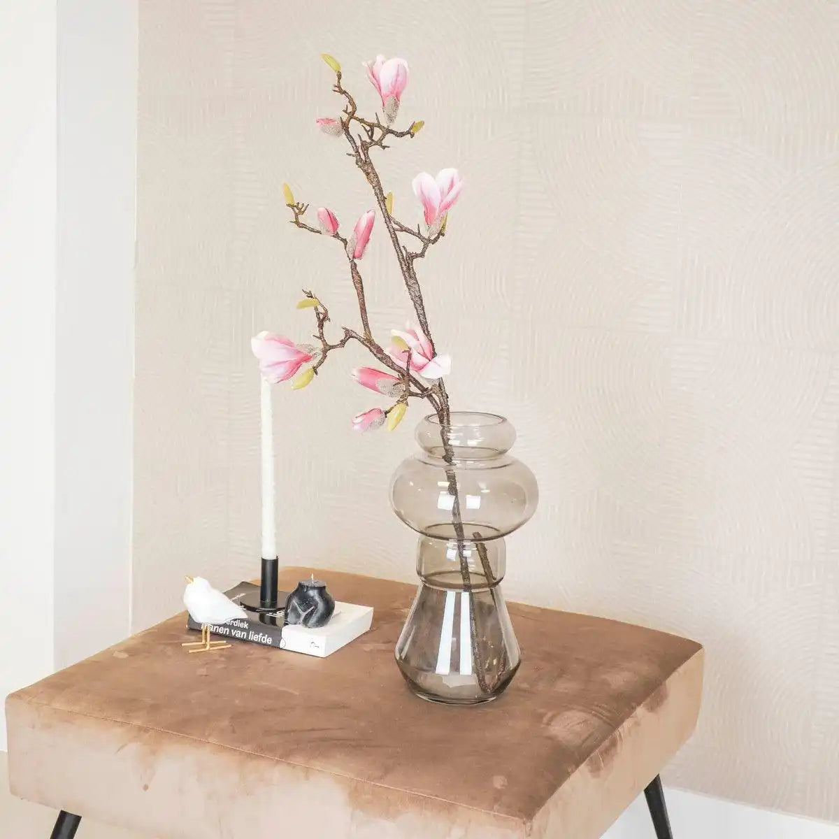Housevitamin High In Shape Vase – Smokey – Glas – 18 x 35 cm - HomeDesign Knaus
