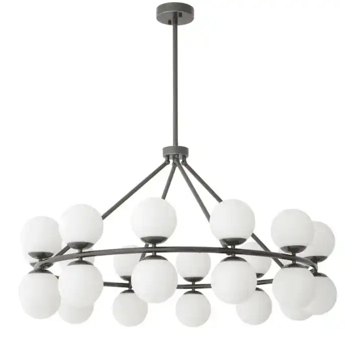 Hutchinson Glamourösen Kronleuchter Messingfinish weißes Glas Unikat - HomeDesign Knaus