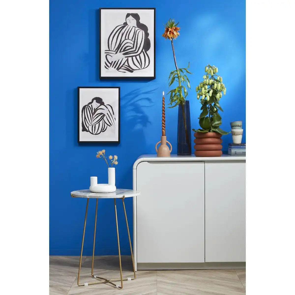 Ilse Blumentopf mit Untertasse – H16 x Ø19 cm – Keramik – Braun - HomeDesign Knaus