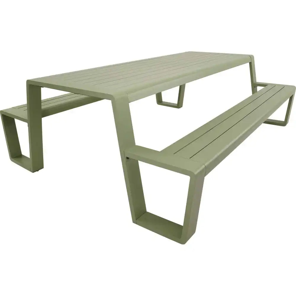 Picknick Set Estilo Anthrazit 220 cm – Aluminium Gartentisch mit 2 Bänken