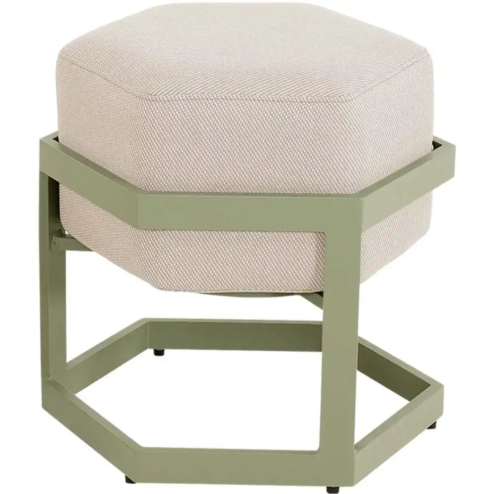 Hocker Esagono Anthrazit 48x41,5x47,5 cm – Aluminium Gartenhocker mit Sitzpolster