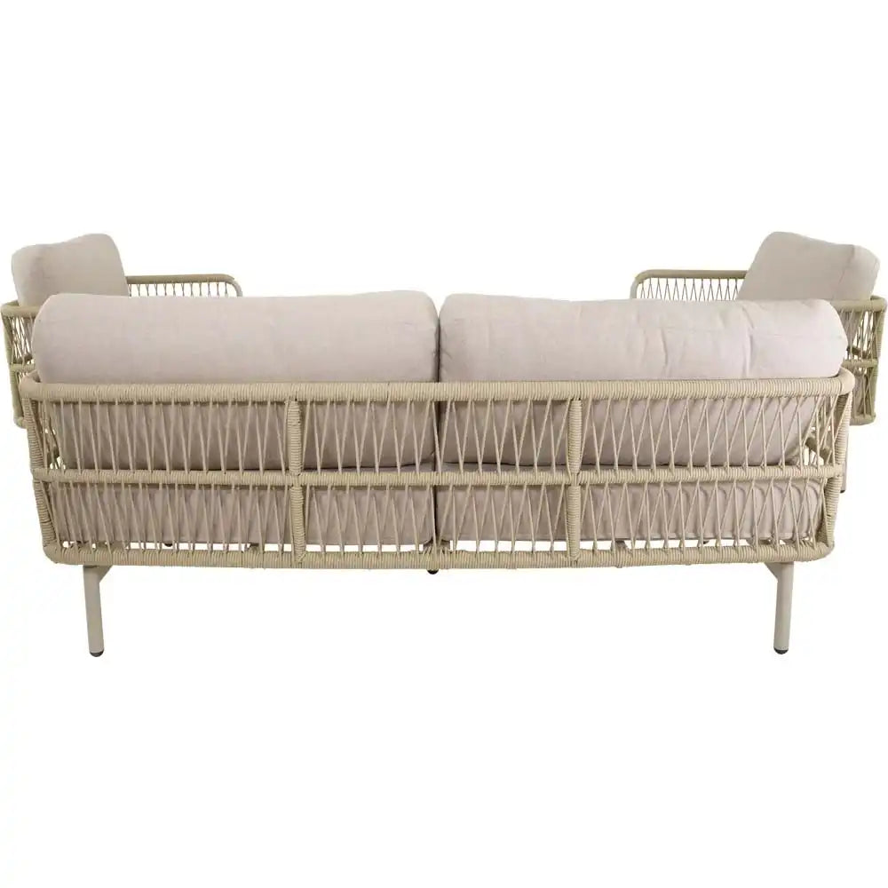 Lounge Set Akiro Beige – Aluminium Gartenlounge mit Sofa, 2 Sesseln & Tisch