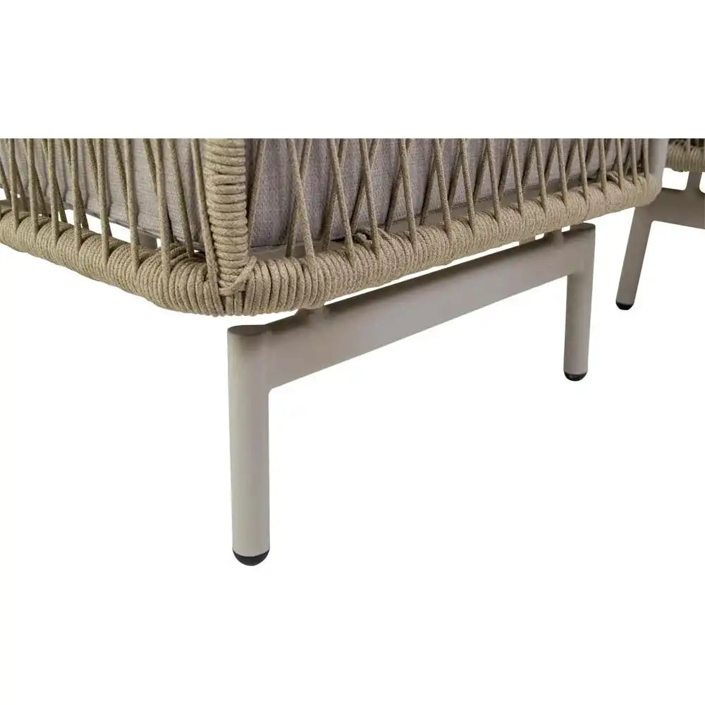 Lounge Set Akiro Beige – Aluminium Gartenlounge mit Sofa, 2 Sesseln & Tisch