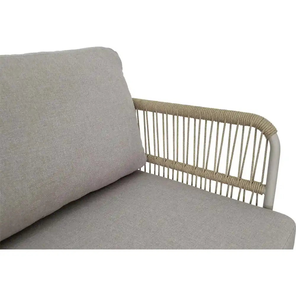 Lounge Set Akiro Beige – Aluminium Gartenlounge mit Sofa, 2 Sesseln & Tisch