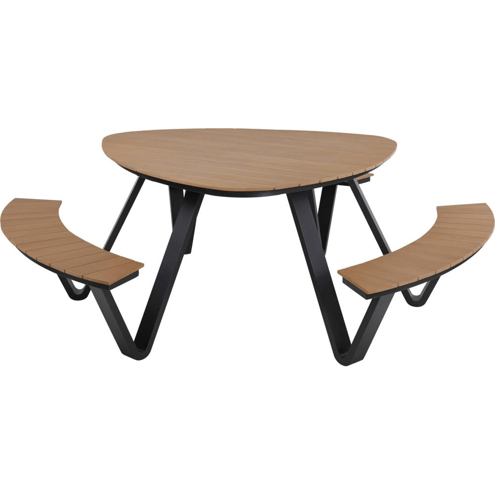 Picknickset Arezzo rund dreieck Gartentisch
