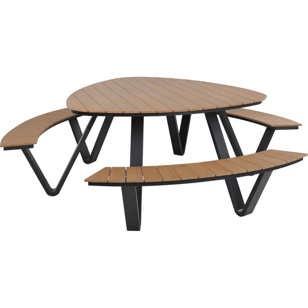 Picknickset Arezzo rund dreieck Gartentisch