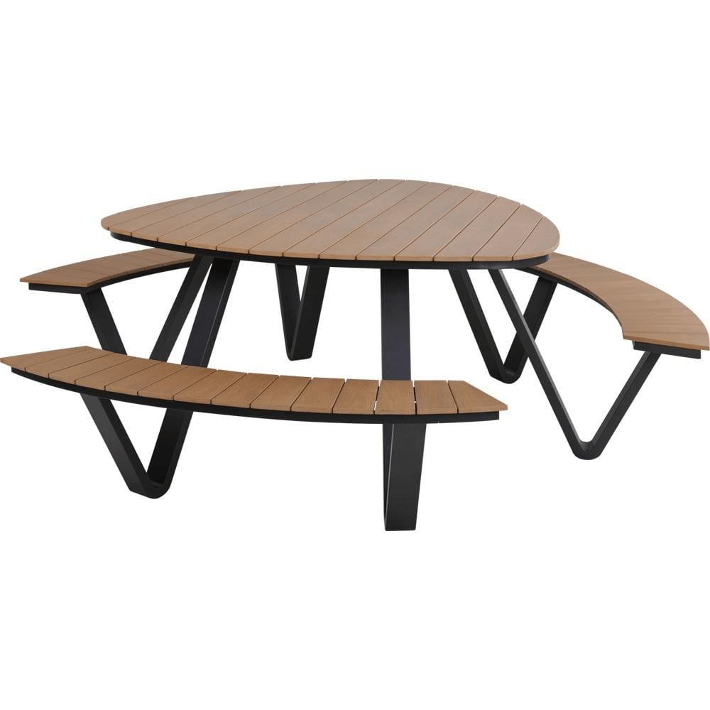 Picknickset Arezzo rund dreieck Gartentisch