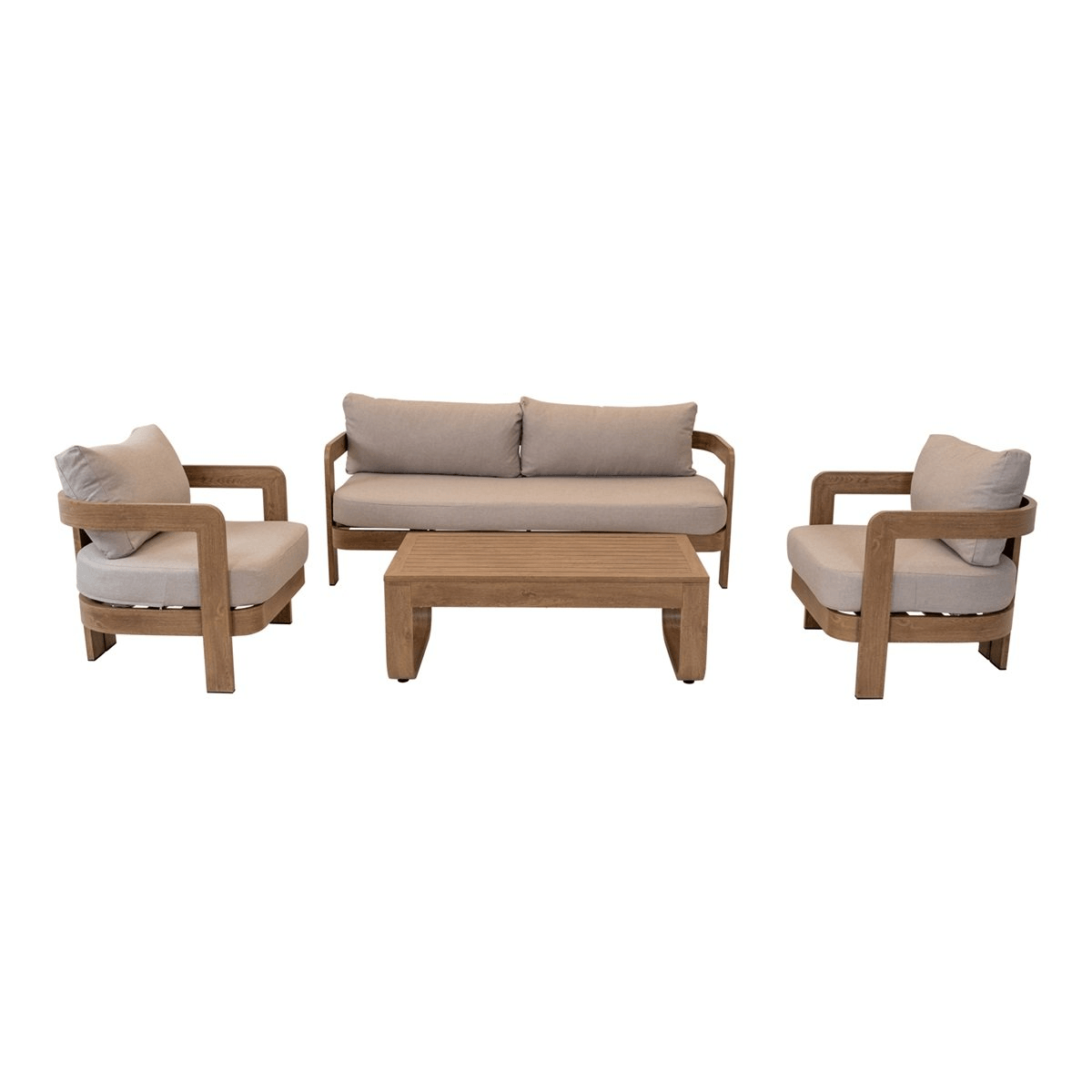 Garten Lounge Lounge-Eckbank Lounge-Set Mylo Holzoptik