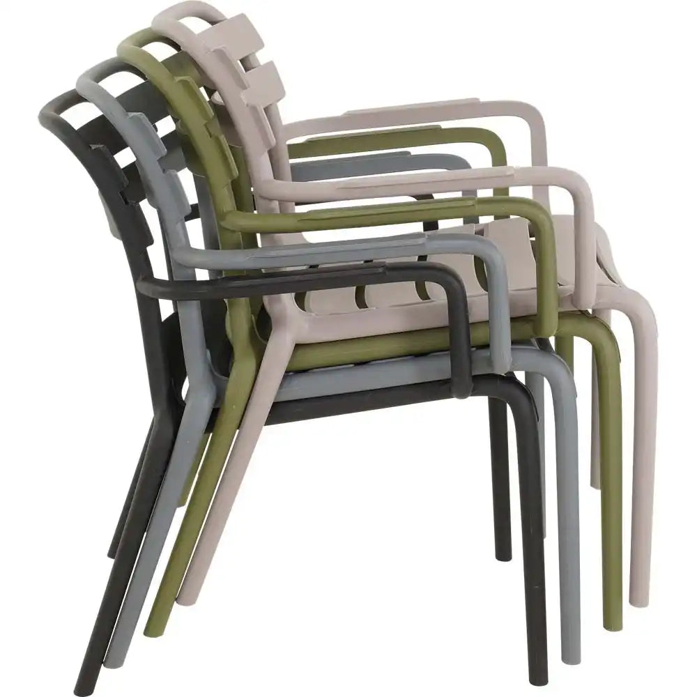 Loungestuhl Torvi Schwarz 65x69,5x76 cm – Stapelbarer Gartenstuhl UV-beständig