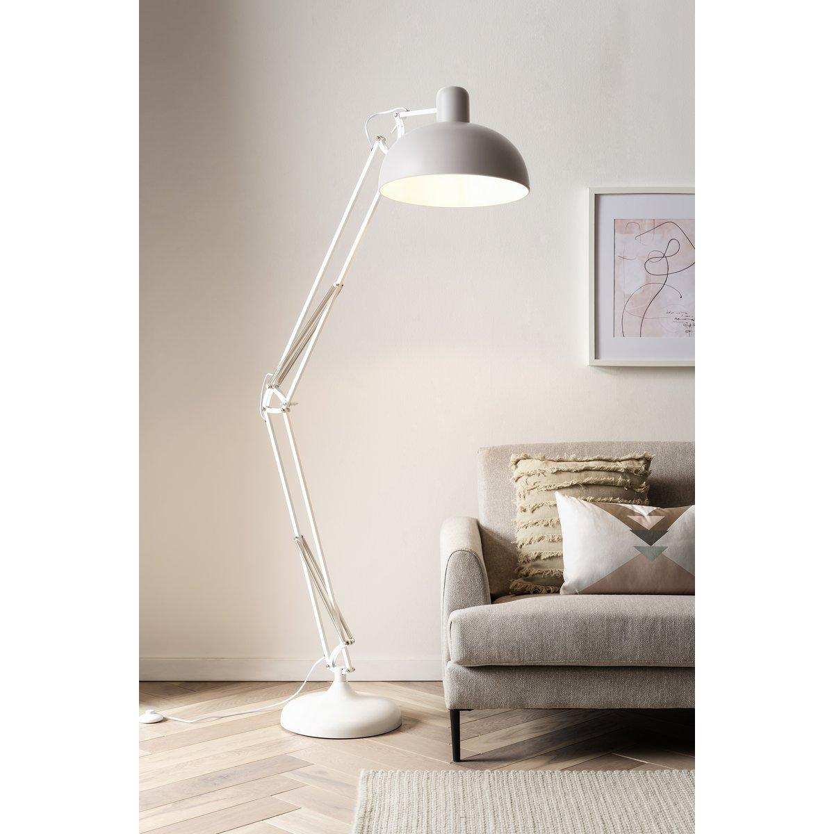 Industriestehleuchte Weiß verstellbar - HomeDesign Knaus