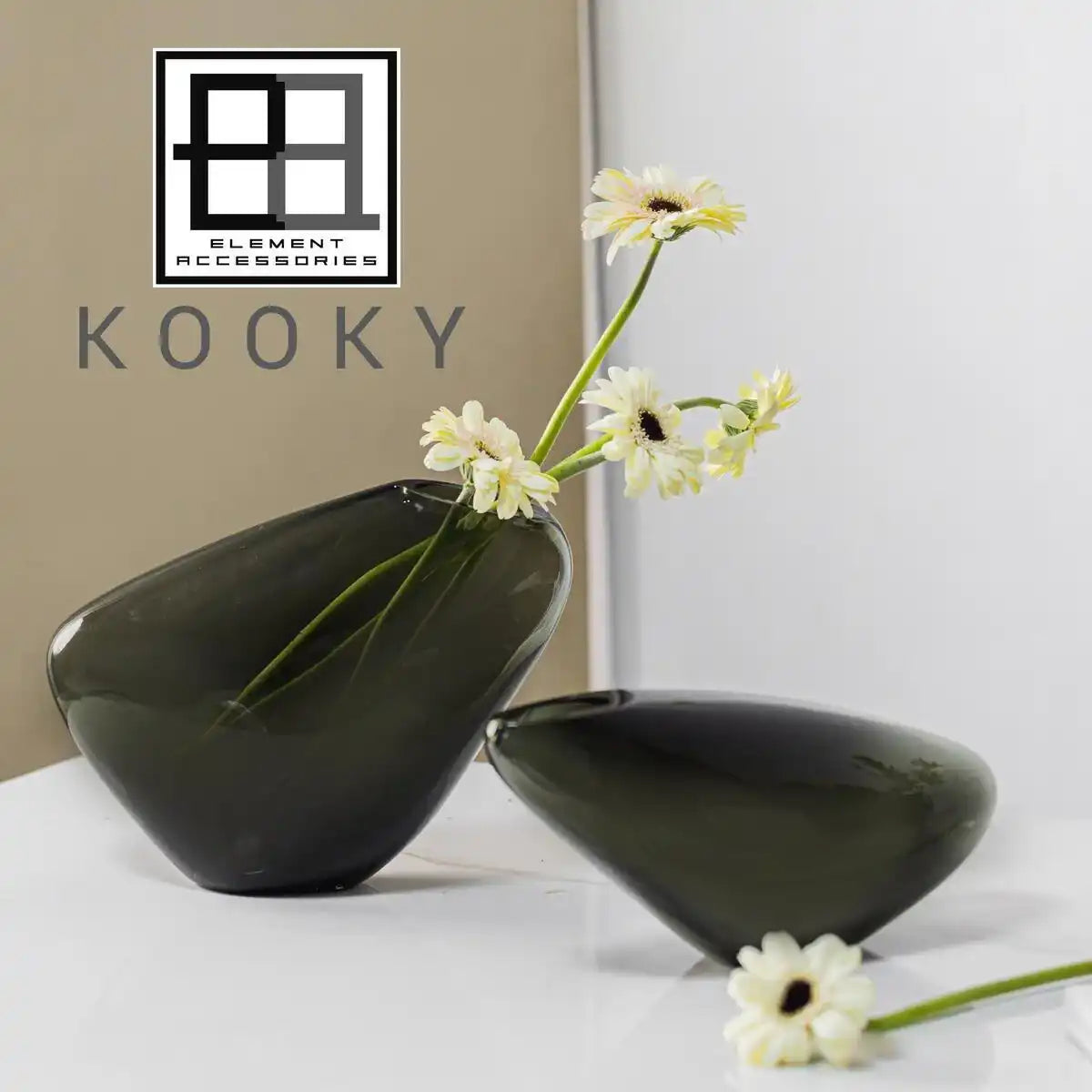 Innovative Designvase, kieselartige organische Form, KOOKY21GR - HomeDesign Knaus