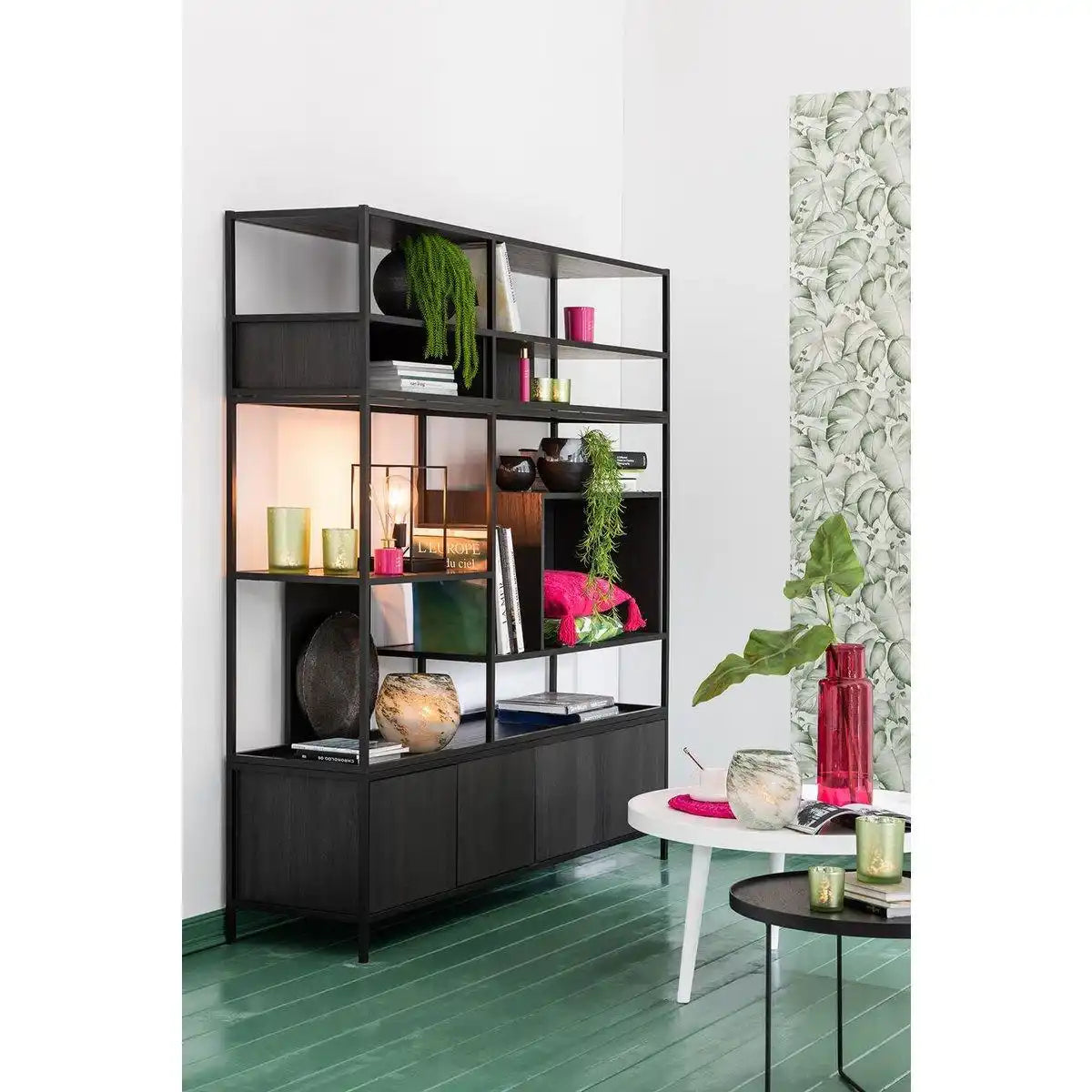 J-Line 1 Lamp Tischleuchte mit rechteckigem Rahmen – Metall – Schwarz – S - HomeDesign Knaus
