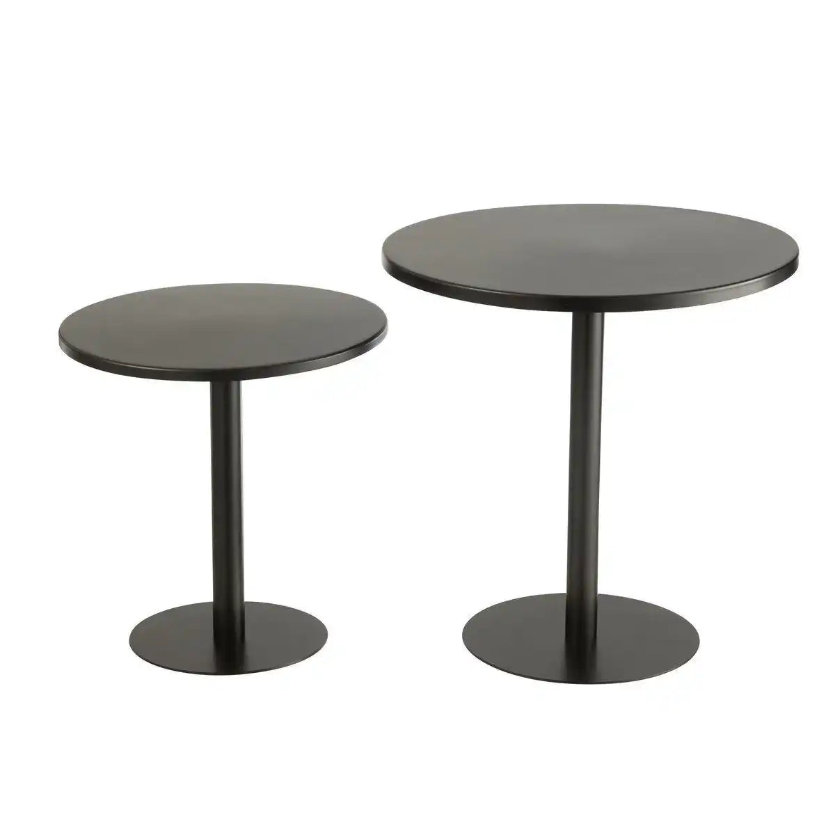 J-Line 2er-Set Beistelltisch rund aus Metall schwarz - HomeDesign Knaus