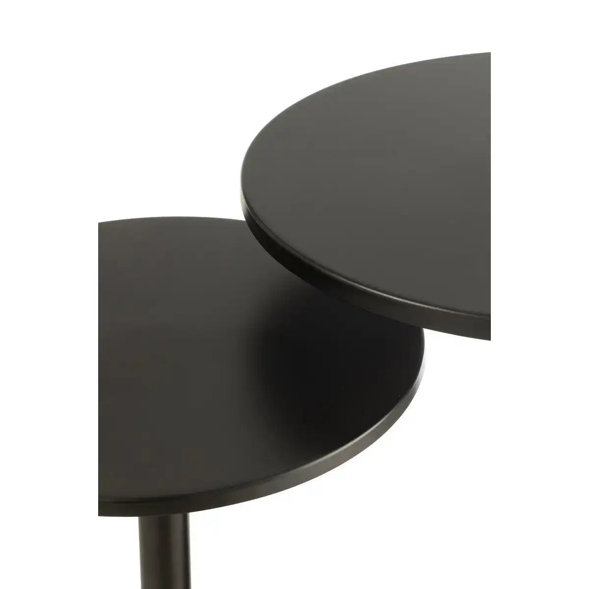 J-Line 2er-Set Beistelltisch rund aus Metall schwarz - HomeDesign Knaus
