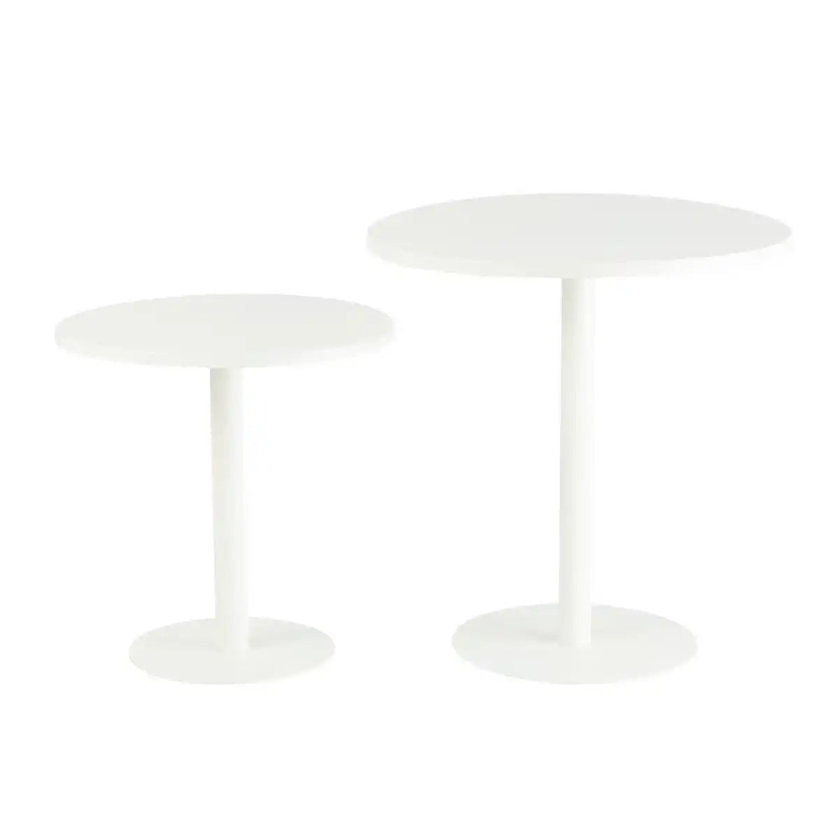 J-Line 2er-Set Beistelltisch rund aus Metall weiß - HomeDesign Knaus
