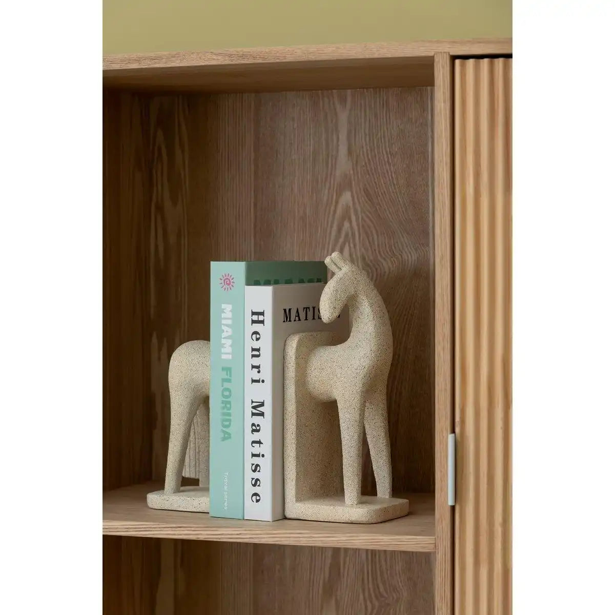 J-Line 2er-Set Buchstützen Pferd Modern Resine Beige - HomeDesign Knaus