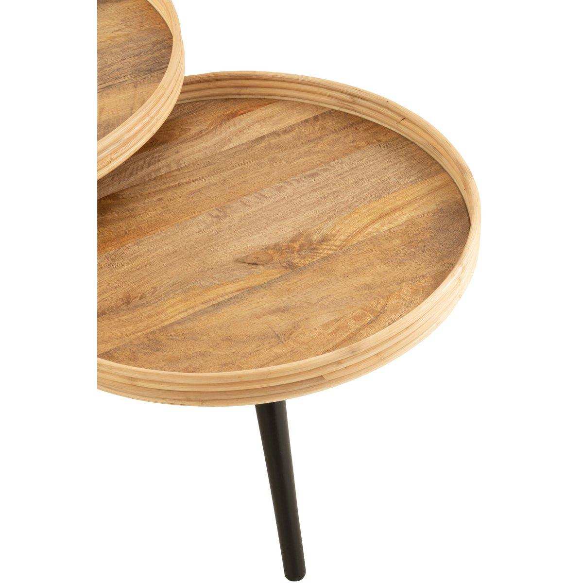J-Line 3er-Set Beistelltisch rund Mangoholz Natur - HomeDesign Knaus