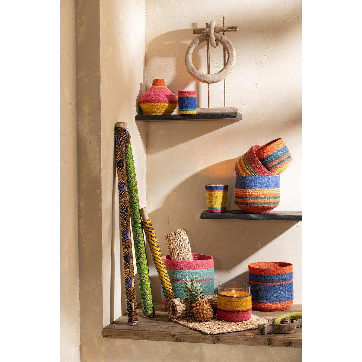 J-Line 3er-Set Korb rund + Streifen Seegrasmischung - HomeDesign Knaus