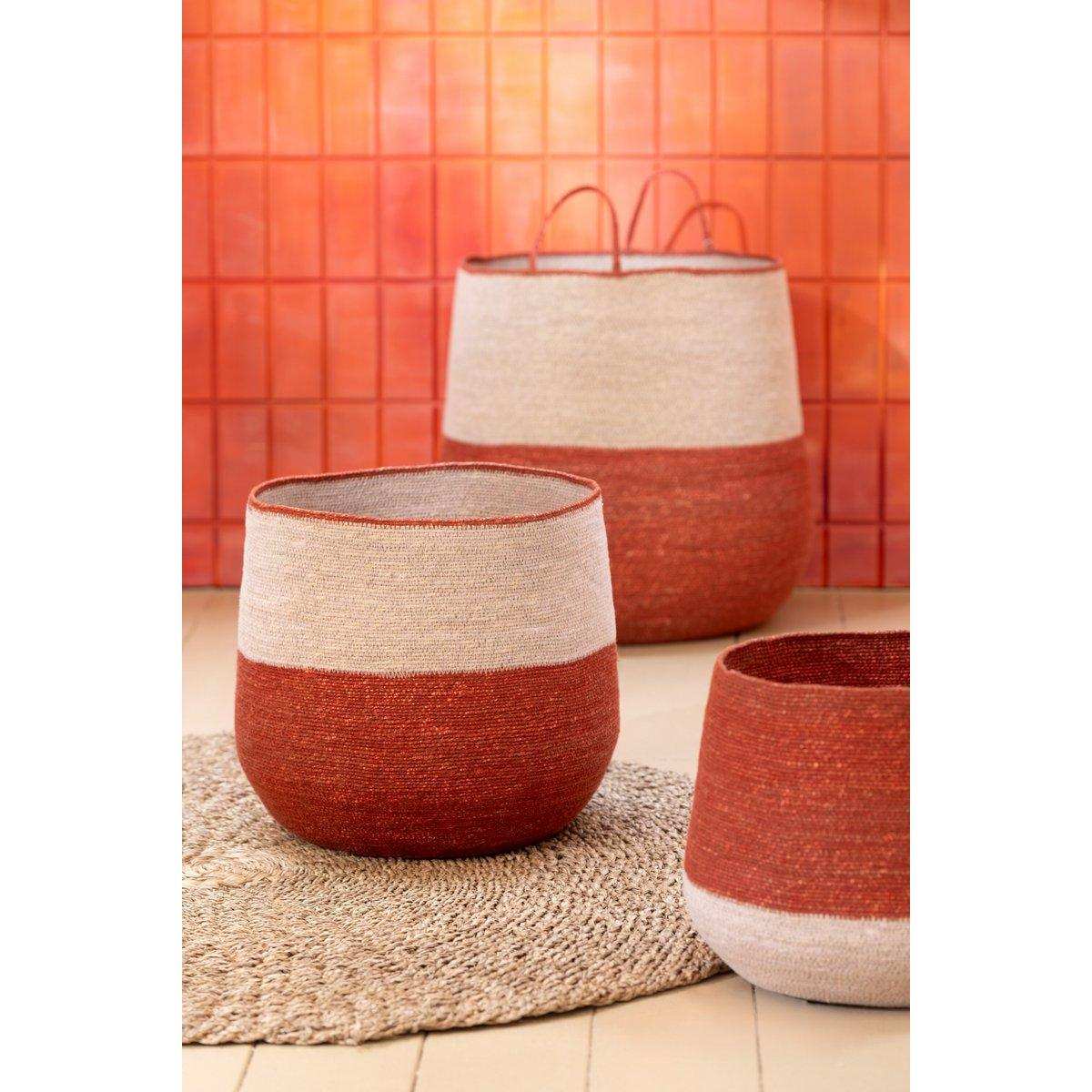 J-Line 3er-Set Korb Seegras Natur/Terrakotta - HomeDesign Knaus