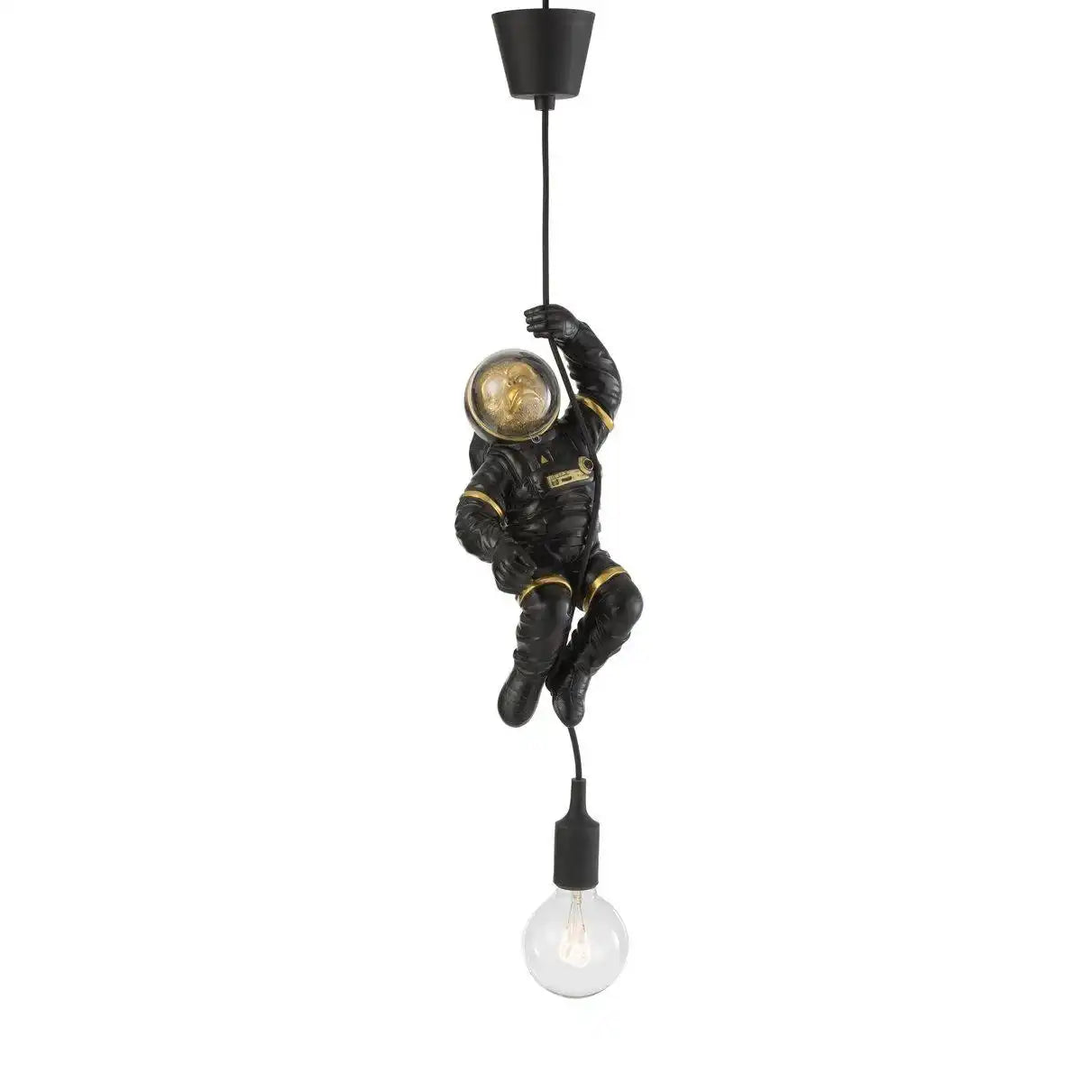 J-Line Astronaut Hängelampe – Polyester – Schwarz/Gold - HomeDesign Knaus