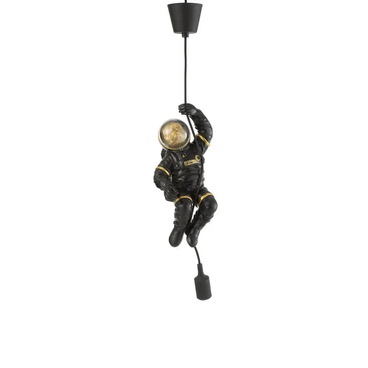 J-Line Astronaut Hängelampe – Polyester – Schwarz/Gold - HomeDesign Knaus
