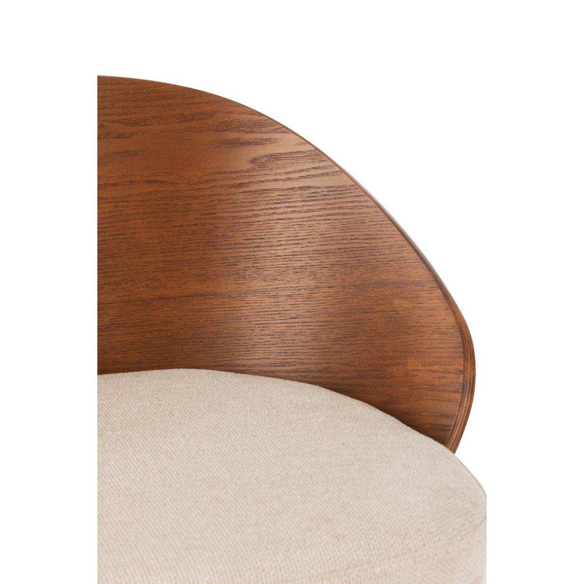 J-Line Barhocker Lone Sperrholz/Metall Braun/Beige - HomeDesign Knaus